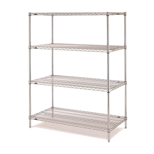 Paquete Conveniente de Estantes Metro® Super Erecta Brite®, 4 Estantes por Unidad, 18x36x74.5, Sin Ruedas